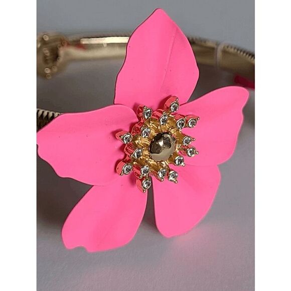 🌺 LILLY PULITZER Oversized Orchid Flower Roxie Pink Bracelet NEW WITH GIFT BAG - Picture 11 of 15
